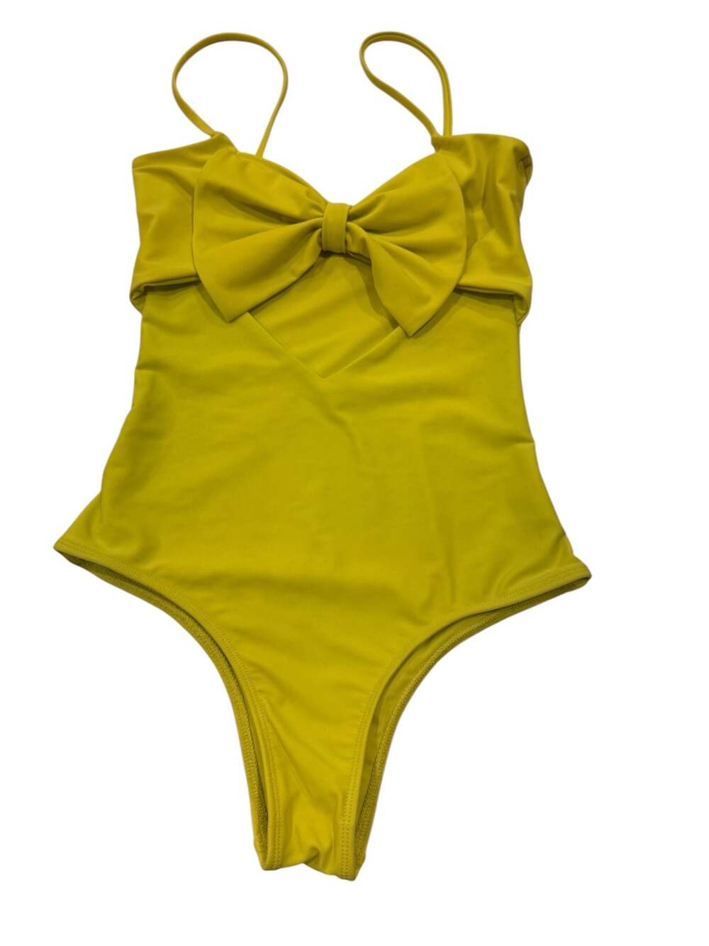 Lolli Swim Yellow Bow Front Keyhole One Piece Swimsuit Size XS